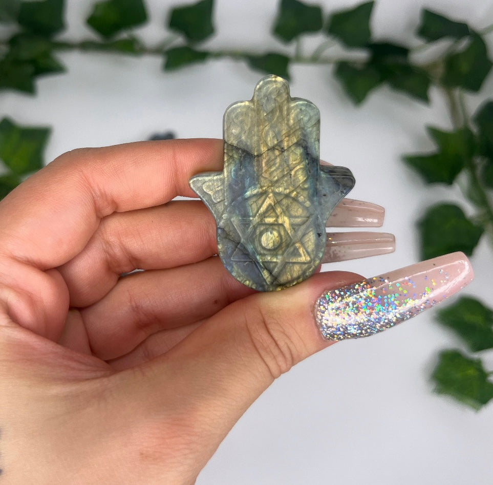 Mano di Fatima in Labradorite